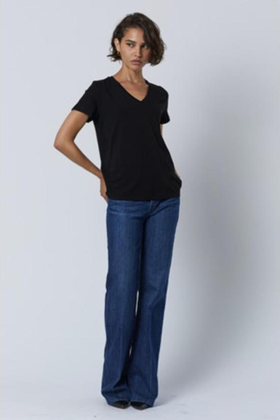  벨벳 반팔 티셔츠 러니언 V넥 티셔츠 - VELVET