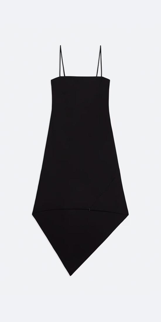  헬무트랭 미디 원피스 헬무트 랭 울 스카프 헴 드레스 - HELMUT LANG