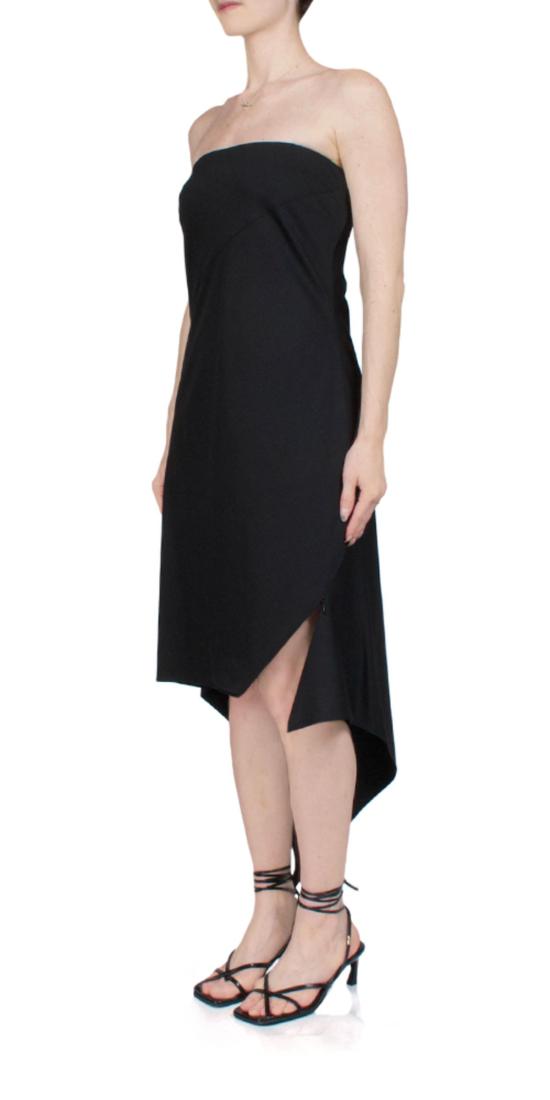  헬무트랭 미디 원피스 헬무트 랭 울 스카프 헴 드레스 - HELMUT LANG