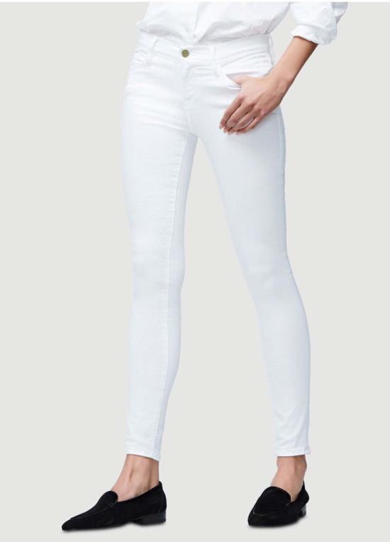  프레임 데님 팬츠 데님 르 스키니 드 잔 컬러 블랑