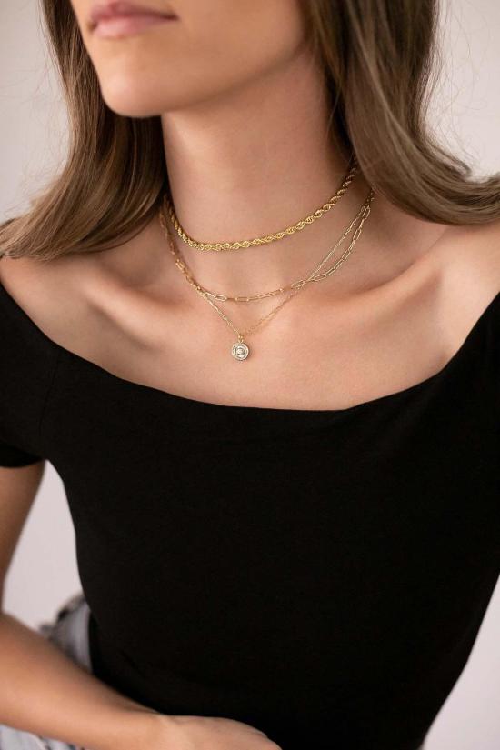  일렉트릭 픽스 목걸이/팬던트 제트 셋 네크리스 14kt 골드