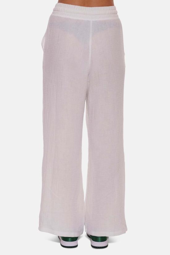  블루&크림 스트레이트 팬츠 웬디 거즈 와이드 레그 팬츠 아이보리 - BLUE&CREAM