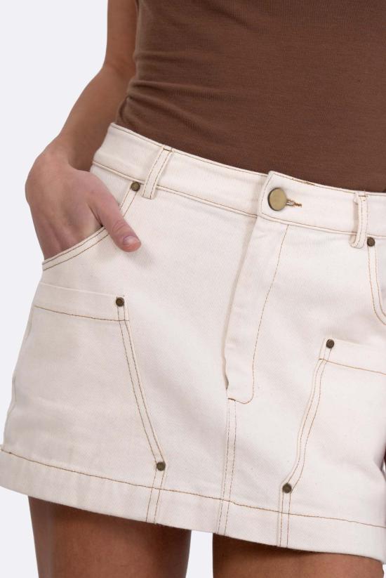  파렌테지 숏 스커트 하퍼 미니 스커트 아이보리 - PARENTEZI