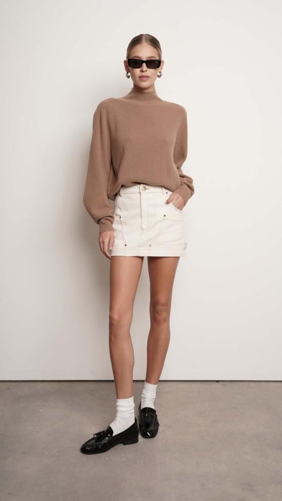  파렌테지 숏 스커트 하퍼 미니 스커트 아이보리 - PARENTEZI