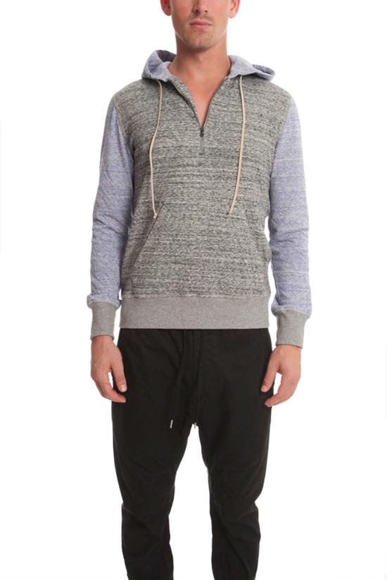  Blue&Cream 후드 티셔츠 블루&크림 1/4 지퍼 후드 티 타이거 그레이/라벤더