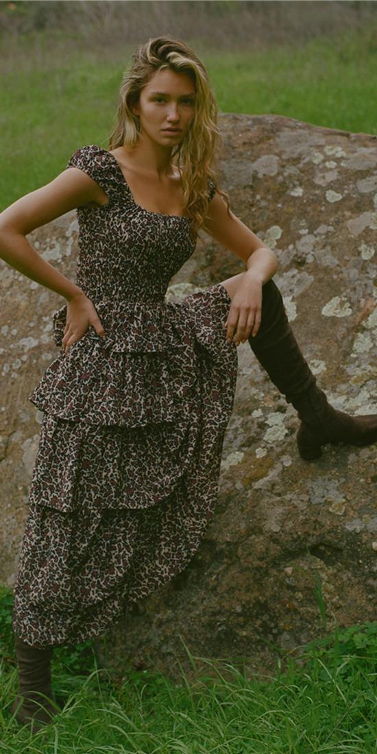  차오 루시아 롱 원피스 Ciao Lucia Catalina 드레스 페이즐리 - CIAO LUCIA