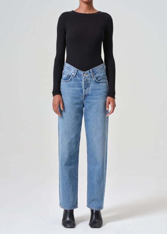  에이골디 데님 팬츠 아골드 V웨이스트 배기진 페어웨이 - AGOLDE