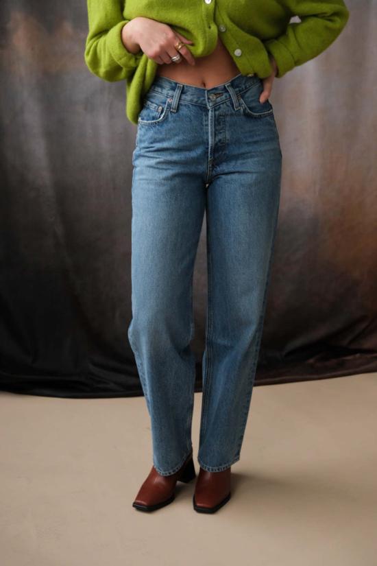  에이골디 데님 팬츠 아골드 V웨이스트 배기진 페어웨이 - AGOLDE