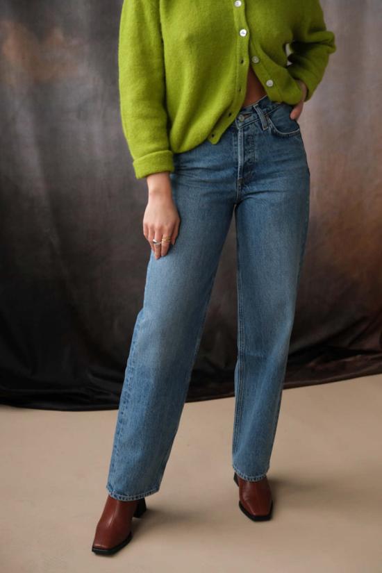  에이골디 데님 팬츠 아골드 V웨이스트 배기진 페어웨이 - AGOLDE