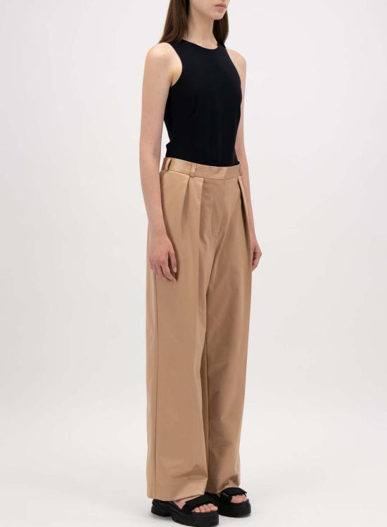  해리스와프런던 스트레이트 팬츠 해리스 워프 런던 플리티드 와이드 레그 팬츠 로즈우드 - HARRIS WHARF LONDON