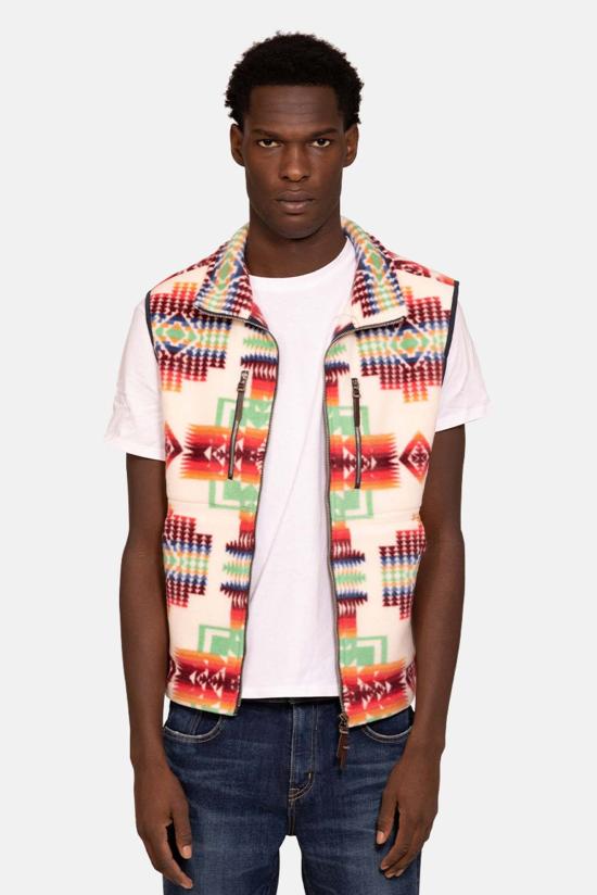  블루&크림 베스트 인카 폴라 플리스 조끼 크림 콤보