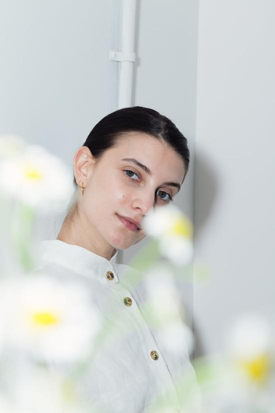  다두라 롱 원피스 흰독말풀 리넨 페트라 카프탄 드레스 화이트 - DATURA