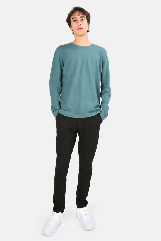  블루&크림 스트레이트 팬츠 에브리데이 팬츠 블랙 - BLUE&CREAM