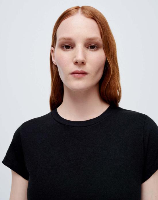  리던 민소매 티셔츠 Re Done 60s 크롭 슬림 티 블랙 - RE/DONE