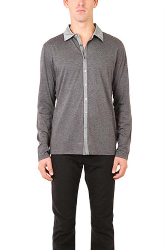  Quinn 긴팔 셔츠 퀸 로이 버튼 다운  그레이