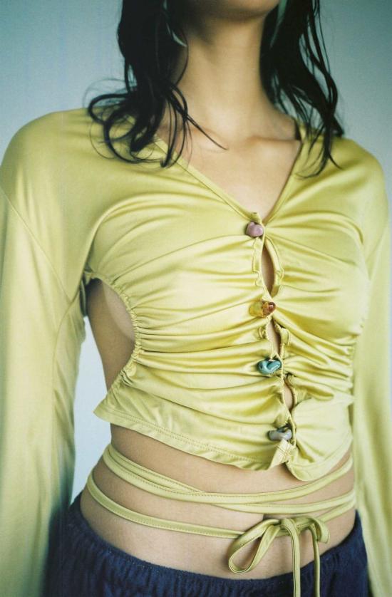  Lucille Thièvre 가디건 루실 티에브르 백리스 카디 선플라워 - OTHER BRANDS