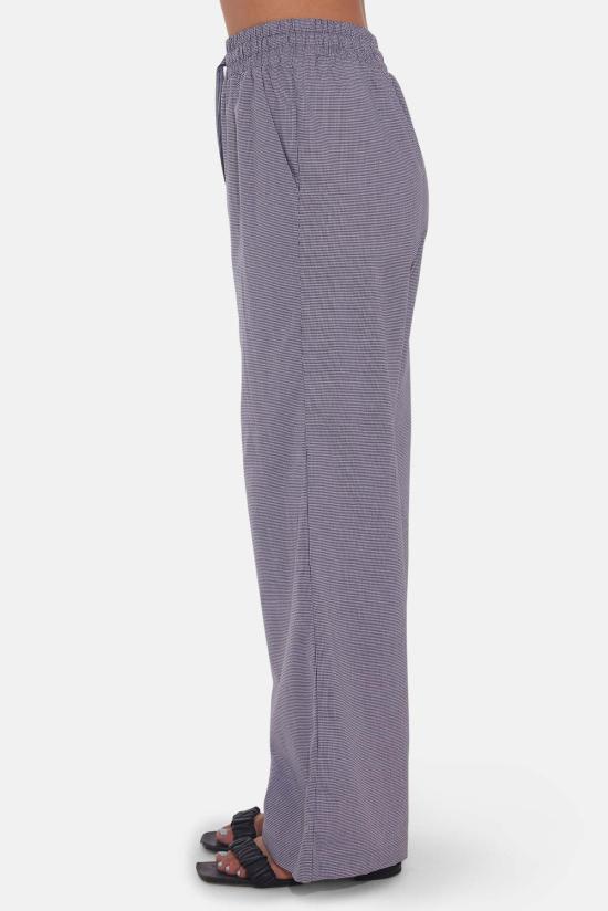  더 타일 클럽 스트레이트 팬츠 타일 클럽 조지카 비치 팝린 팬츠 블랙 깅엄 - THE TILE CLUB