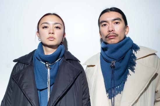  et Tigre 머플러/스카프 유니섹스 에티그레 케니 프린지 반다나 데님 블루 - OTHER BRANDS