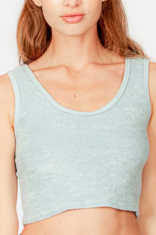  블루&크림 민소매 티셔츠 조 크롭 탱크 오션 블루 - BLUE&CREAM