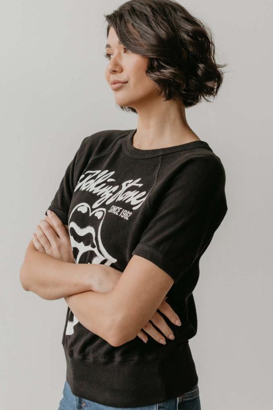  피플 오브 레이저 긴팔 티셔츠 People Of Leisure 롤링스톤즈 라글런 티 블랙 - PEOPLE OF LAISURE