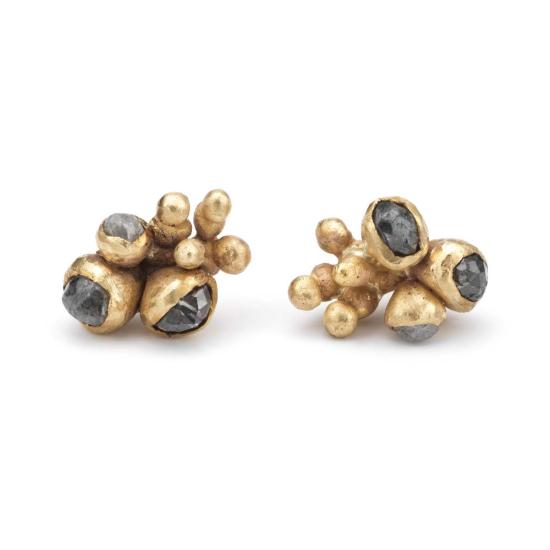  Ruth Tomlinson 이어링 루스 톰린슨 그레이 클러스터 다이아몬드  골드