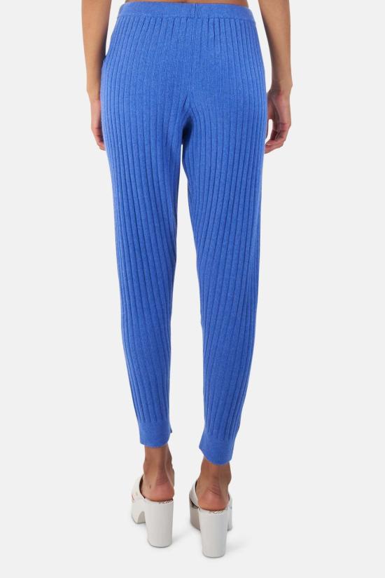  더 타일 클럽 스트레이트 팬츠 타일 클럽 애비 라이트웨이트 리브 캐시미어 팬츠 블루 - THE TILE CLUB