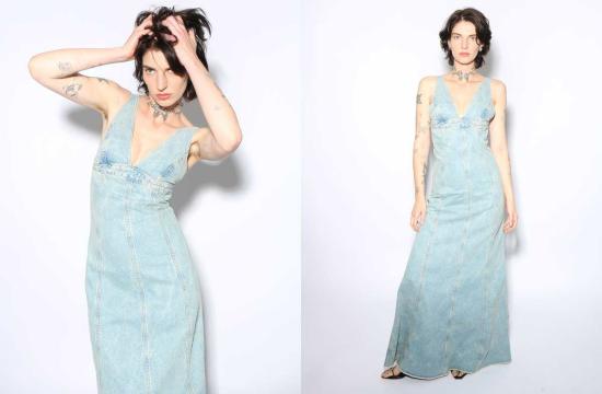  하이쿠레 롱 원피스 블리치 블루 돌리 드레스 블루 - HAIKURE