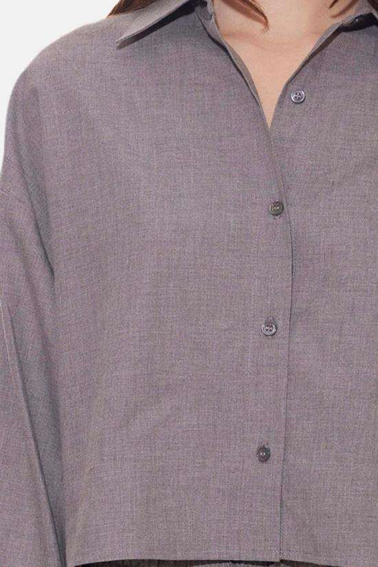  더 타일 클럽 셔츠 타일 클럽 샤또 트윌 크롭 셔츠 헤더 그레이 - THE TILE CLUB