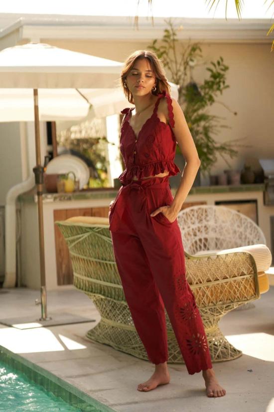  캐롤리나 케이 블라우스 캐롤라이나 케이 살마 탑 레드