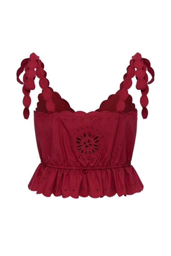  캐롤리나 케이 블라우스 캐롤라이나 케이 살마 탑 레드 - CAROLINA K