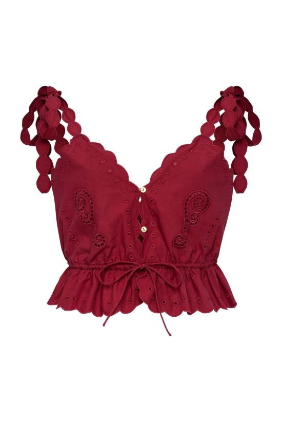  캐롤리나 케이 블라우스 캐롤라이나 케이 살마 탑 레드 - CAROLINA K