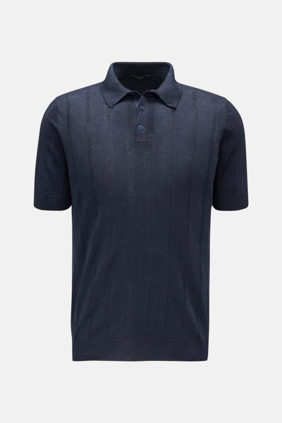  04651/트립인어백 폴로 티셔츠 04651 리넨 니트 폴로 네이비