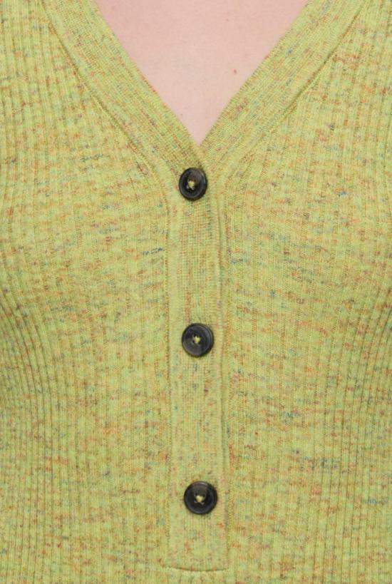  클로즈드 가디건 무랭 V넥 헨리 니트 탑 옐로우 - CLOSED