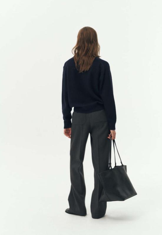  던스트 스트레이트 팬츠 세미 와이드 플리트 슬랙 차콜 그레이 - DUNST