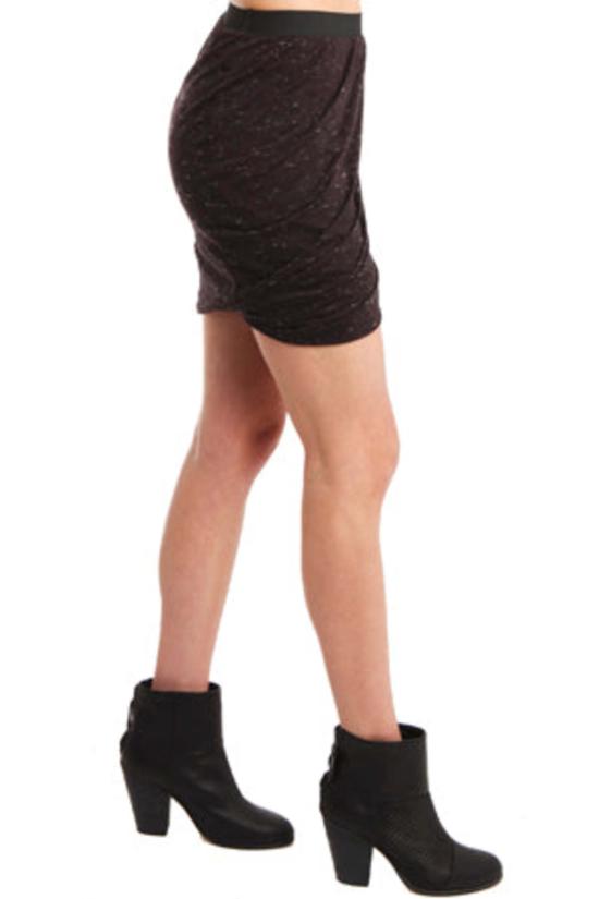  엔자 코스타 숏 스커트 더블 스커트 버건디 - ENZA COSTA