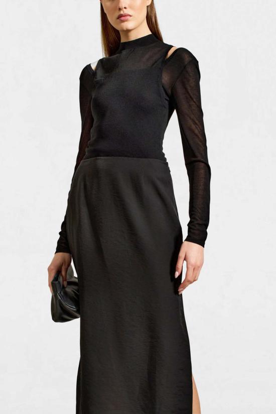  칼마이어 긴팔 티셔츠 사샤 쉬어 롱슬리브 탑 블랙 - KALLMEYER