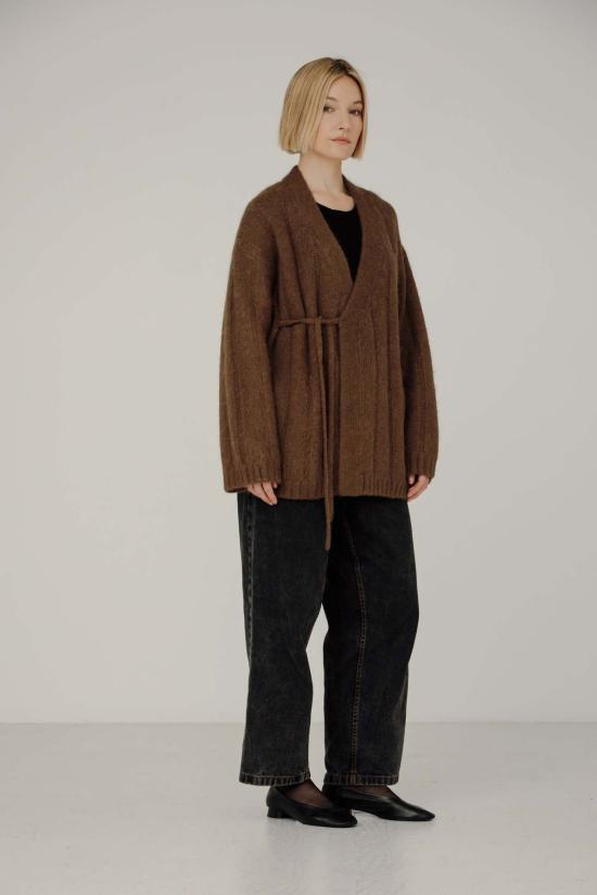  Bare Knitwear 가디건 베어 니트웨어 로안 랩 카디건 새들 - OTHER BRANDS