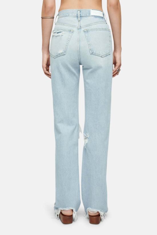  리던 데님 팬츠 Re/Done 90년대 하이라이즈 루즈 누 디스코 파괴 - RE/DONE