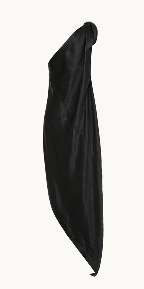  안나 옥토버 롱 원피스 데지레 원숄더 새틴 미디 드레스 - ANNA OCTOBER