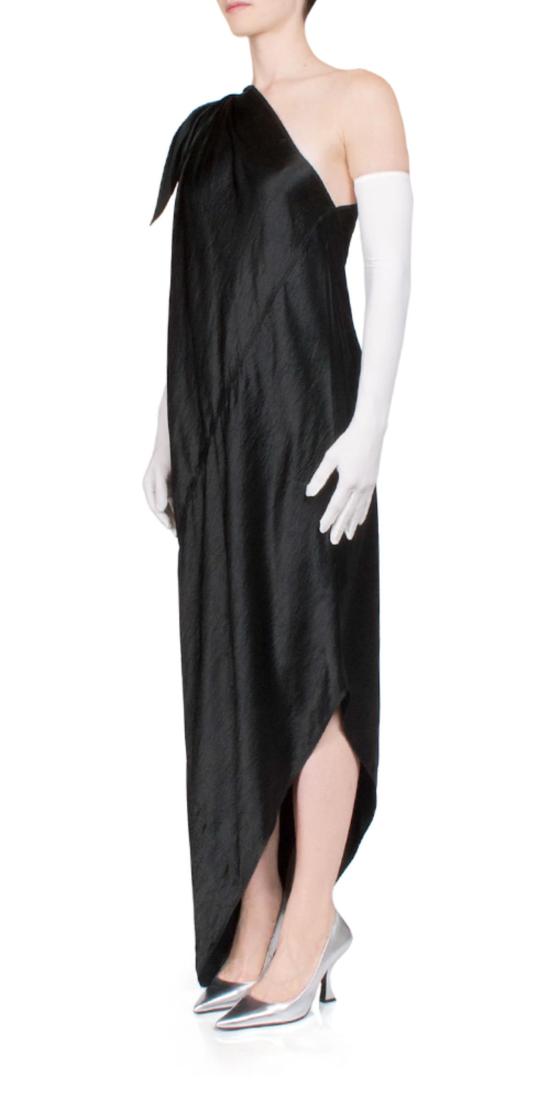  안나 옥토버 롱 원피스 데지레 원숄더 새틴 미디 드레스 - ANNA OCTOBER