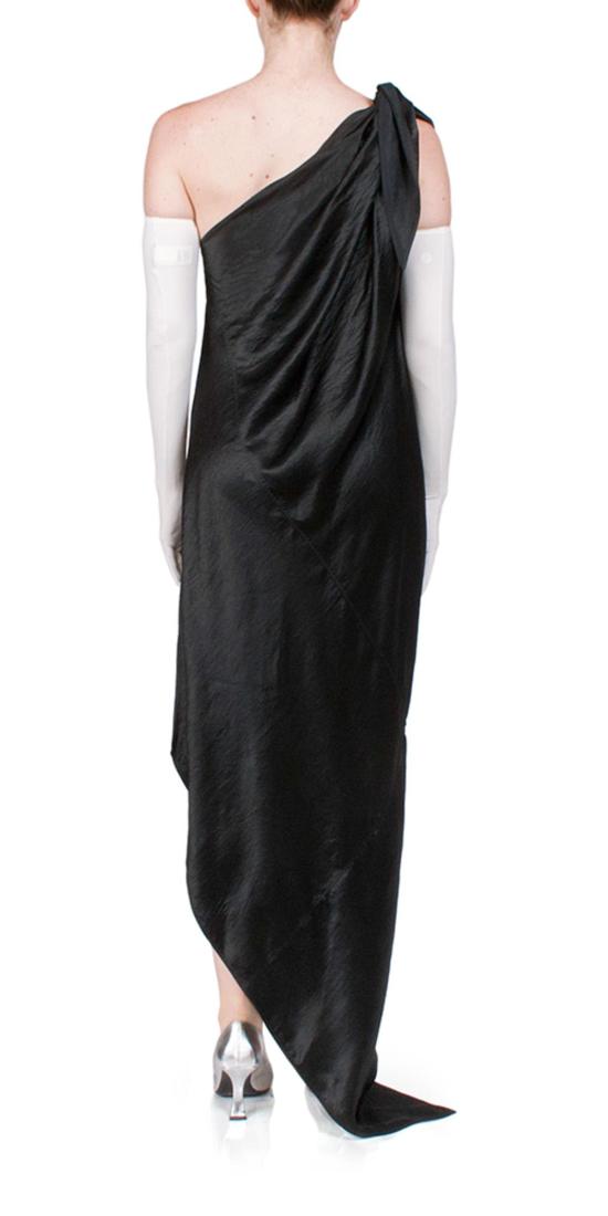  안나 옥토버 롱 원피스 데지레 원숄더 새틴 미디 드레스 - ANNA OCTOBER