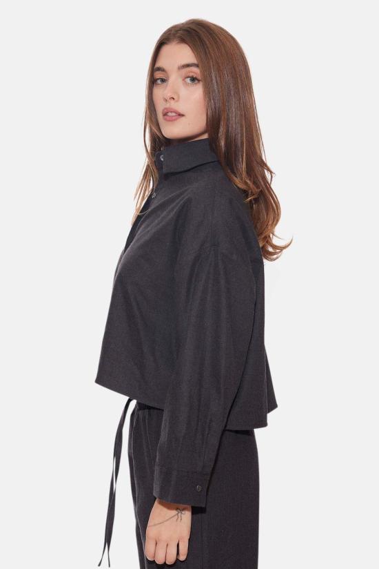  The Tile Club 후드 티셔츠 타일 클럽 샤또 트윌 크롭 셔츠 차콜 - THE TILE CLUB