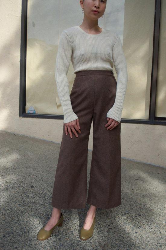  코코볼로 스트레이트 팬츠 알르 울 팬츠 모카 - COCOBOLO