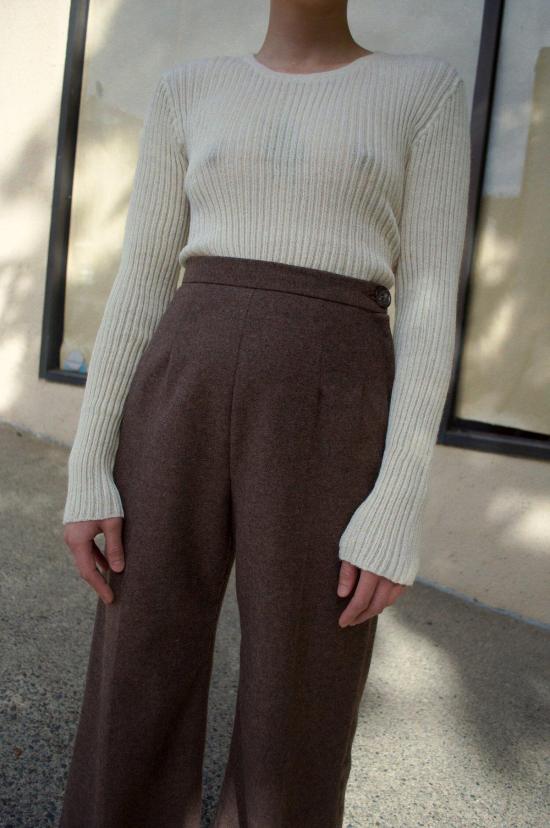  코코볼로 스트레이트 팬츠 알르 울 팬츠 모카 - COCOBOLO