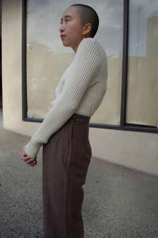  코코볼로 스트레이트 팬츠 알르 울 팬츠 모카 - COCOBOLO