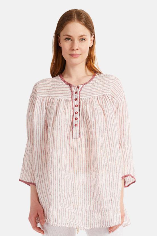  Sunday Saint-Tropez 반팔 티셔츠 선데이 생 트로페 선데이 생 트로페 라방두 탑 레드 스트라이프