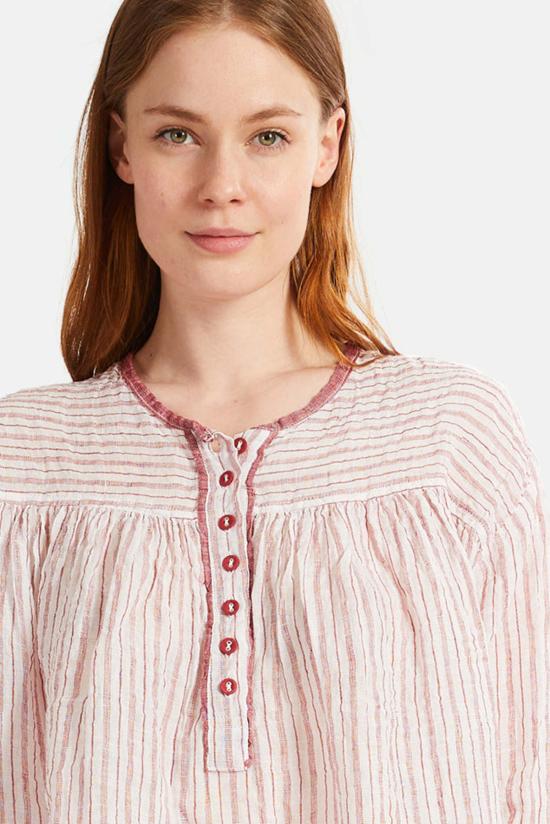  Sunday Saint-Tropez 반팔 티셔츠 선데이 생 트로페 선데이 생 트로페 라방두 탑 레드 스트라이프 - SUNDAY SAINT-TROPEZ