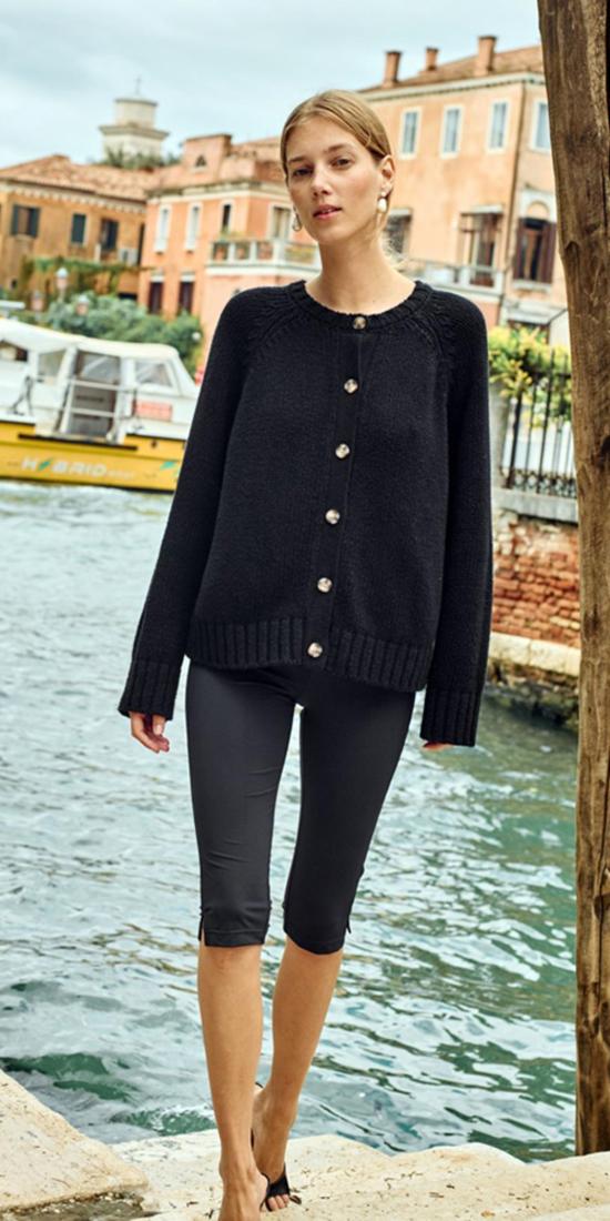  차오 루시아 크롭 팬츠 Ciao Lucia Valentine 저지 카프리 블랙 - CIAO LUCIA