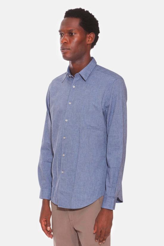  아스페시 긴팔 셔츠 Aspesi 콤마 플란넬  스카이 블루 - ASPESI