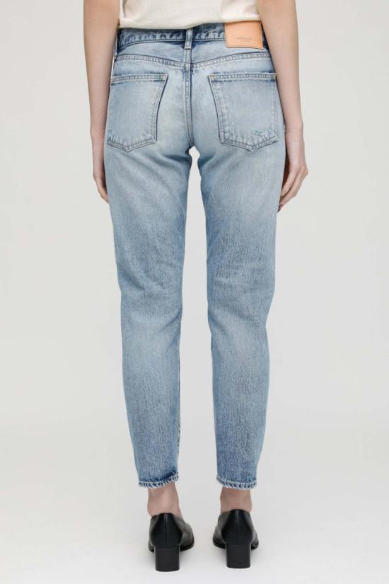  마우지 데님 팬츠 Moussy Chess Park 테이퍼드 진 라이트 블루 - MOUSSY